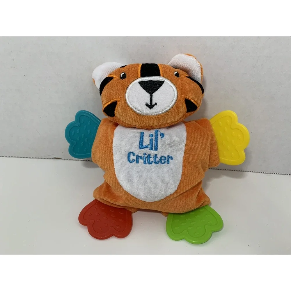 Midwood Kidget Lil Critter small orange tiger baby plush security lovey teether